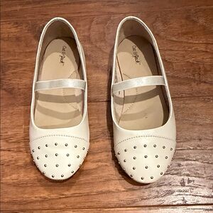 Cat & Jack Cream Studded Dress Shoes